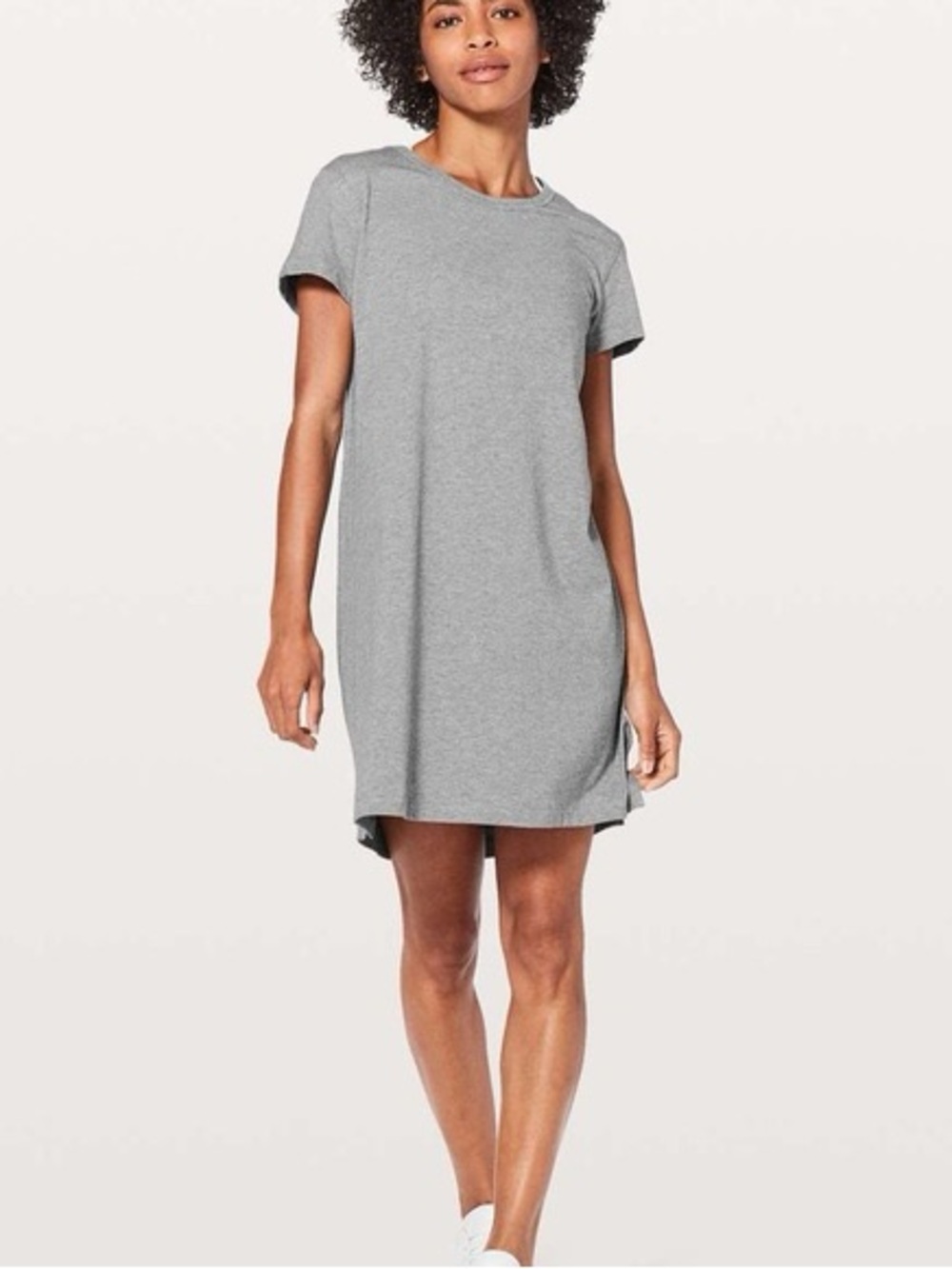lululemon athletica Heather Gray Short Sleeve Dress